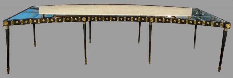 Maison Jansen Monumental Concave Steel and Bronze Console or Sideboard - 5