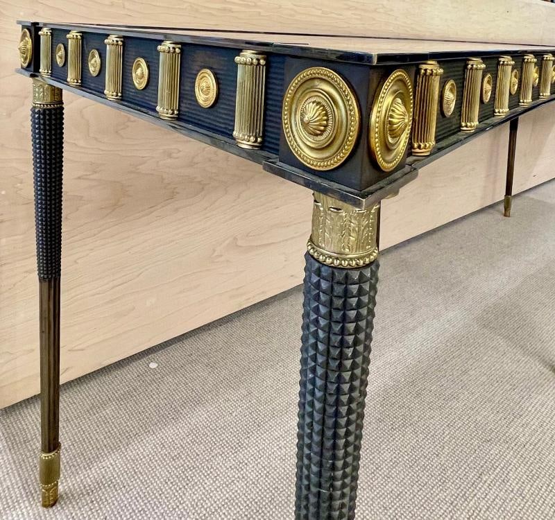 Maison Jansen Monumental Concave Steel and Bronze Console or Sideboard - 6
