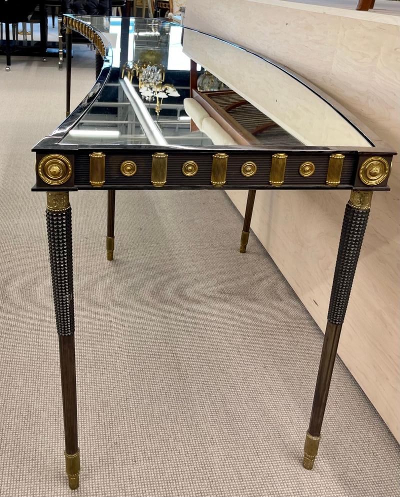 Maison Jansen Monumental Concave Steel and Bronze Console or Sideboard - 8