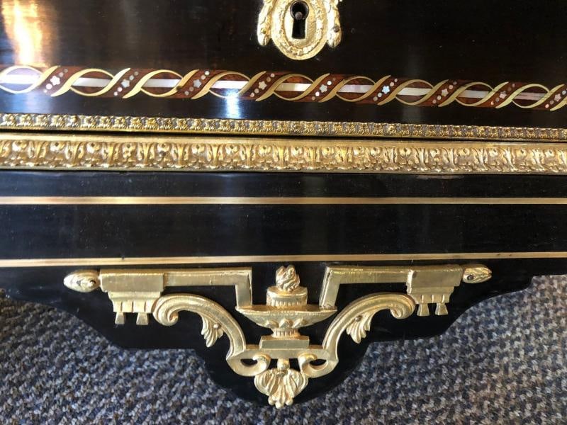 19th Century Edwardian Bouille Inlaid and Bronze Mounted Abattant Chest Desk - 6