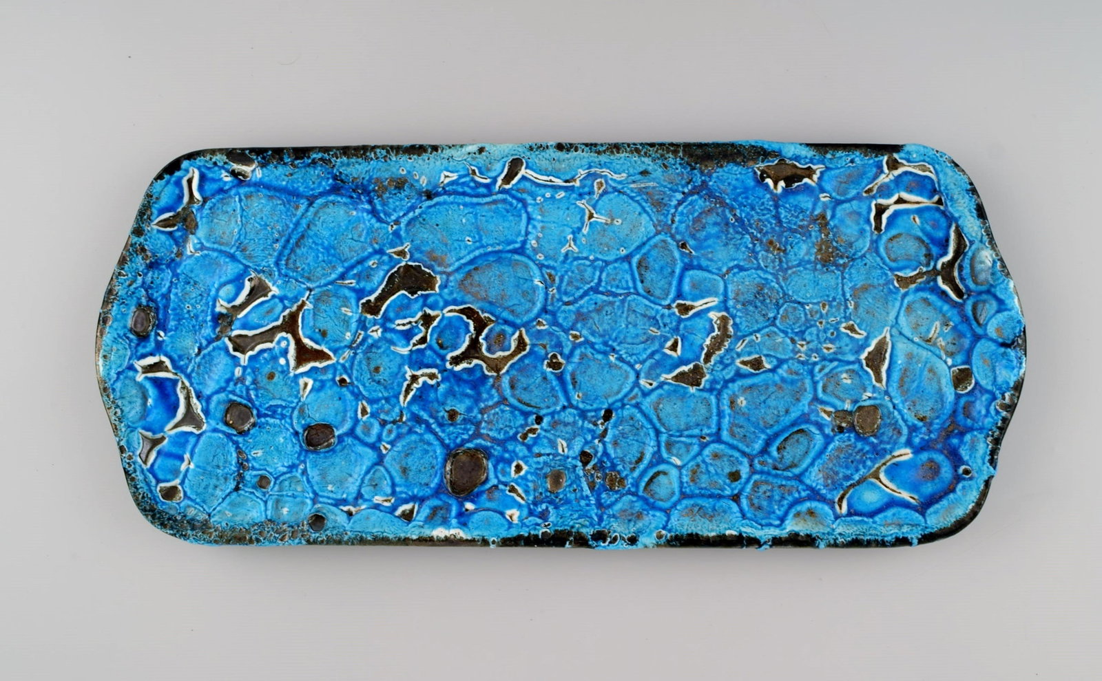French ceramist. Unique coffee service in glazed stoneware. Beautiful glaze in light blue shades. - 2