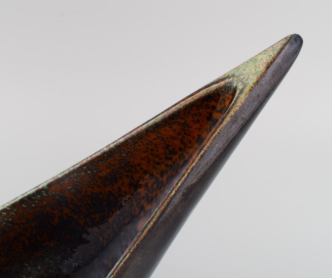 Maxime Fillon (1920-2003), France. Giant freeform bowl in glazed stoneware. Mid-20th century. - 8