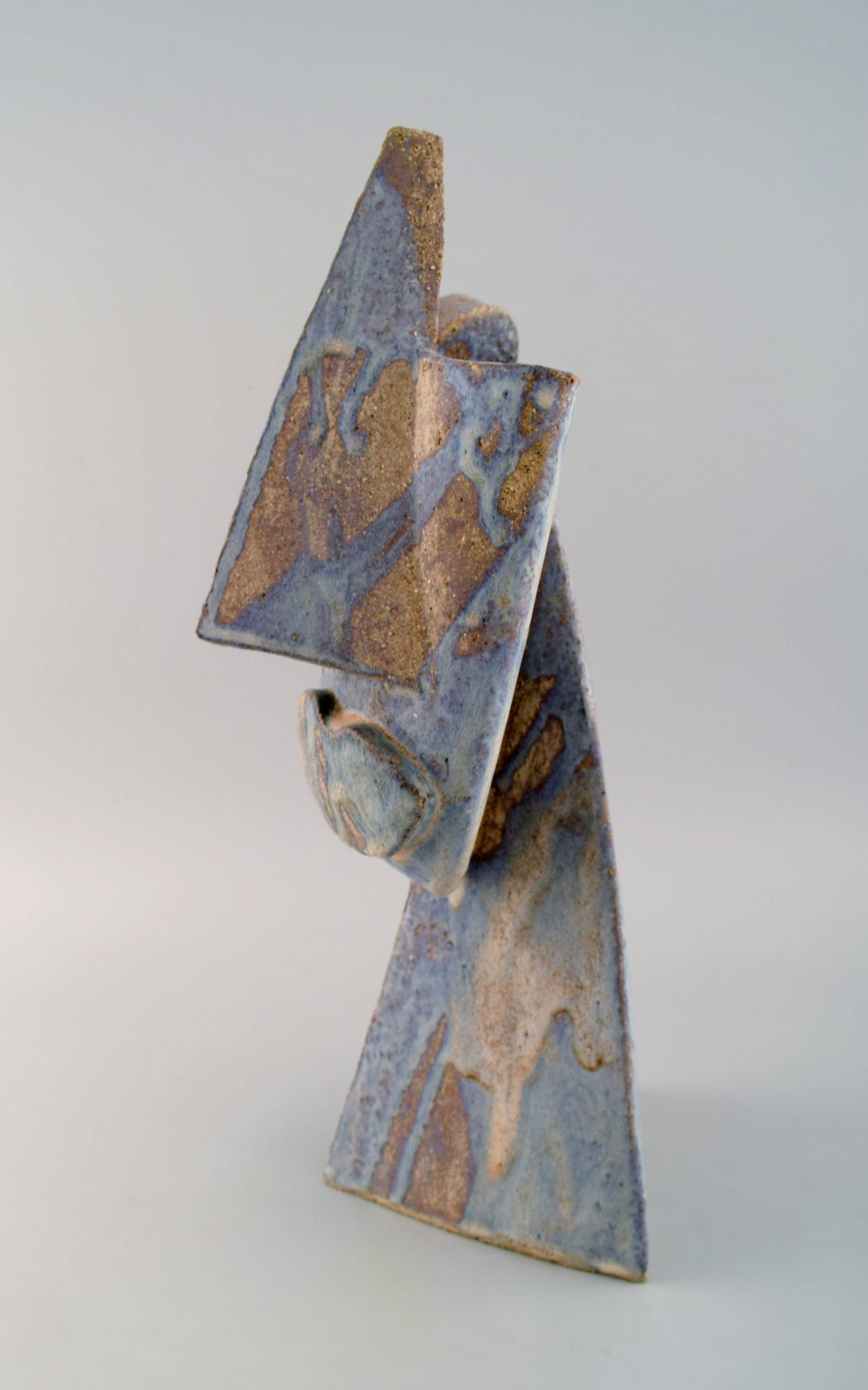 Christina Muff, Danish contemporary ceramicist (b. 1971). Large cubist unique sculpture in golden - 6