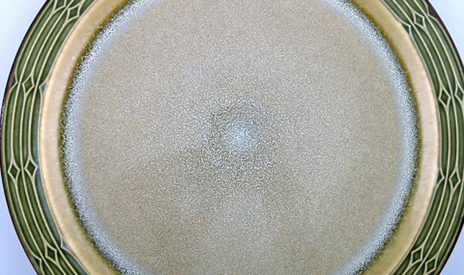 Jens H. Quistgaard (1919-2008) for Bing & Grondahl. Large round "Rune" dish in glazed stoneware. Two - 2