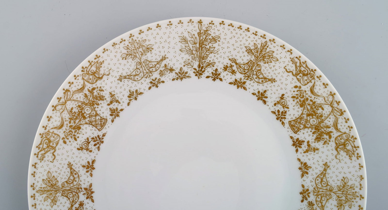 Bjørn Wiinblad for Rosenthal. 10 plates in porcelain with gold decoration. 1980s. - 3