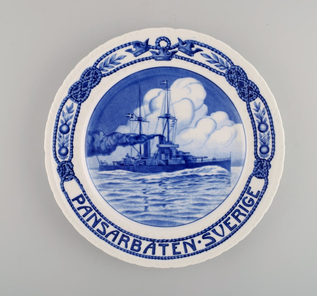 Five antique Rörstrand anniversary / memorial plates. Early 20th century. - 2