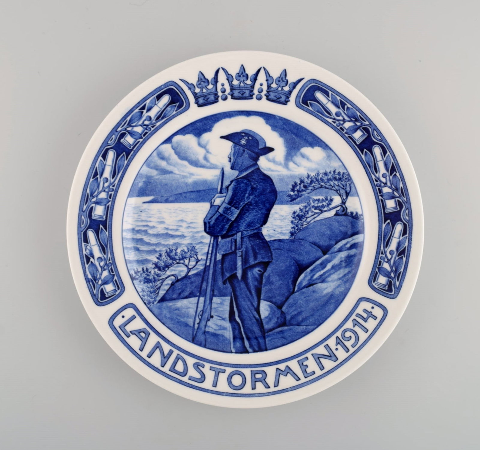 Five antique Rörstrand anniversary / memorial plates. Early 20th century. - 3