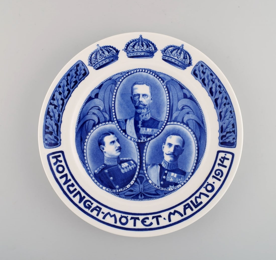 Five antique Rörstrand anniversary / memorial plates. Early 20th century. - 6