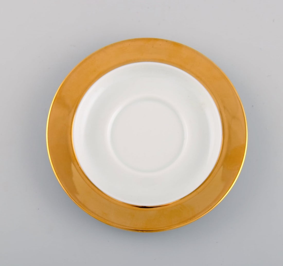 Langenthal, Switzerland. Coffee service for two people in porcelain with hand-painted gold - 5