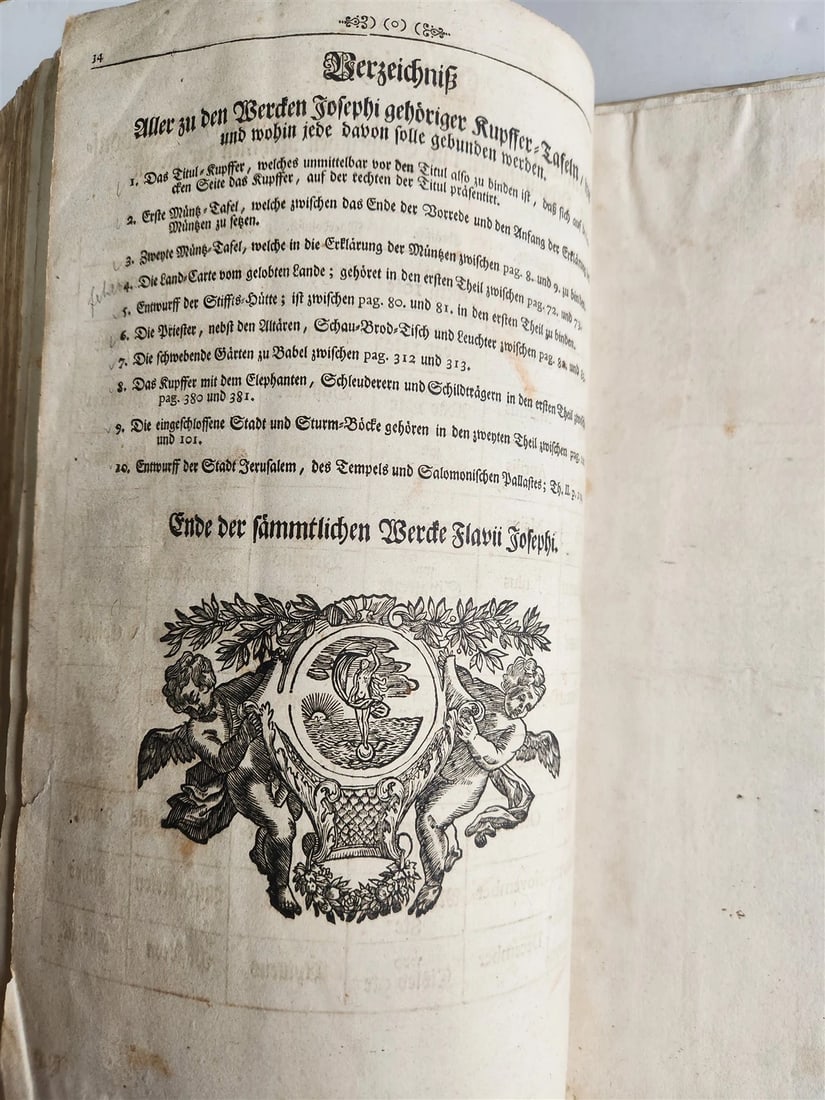 1736 JEWISH HISTORY by JOSEPHUS FLAVIUS in GERMAN antique ILLUSTRATED FOLIO - 16