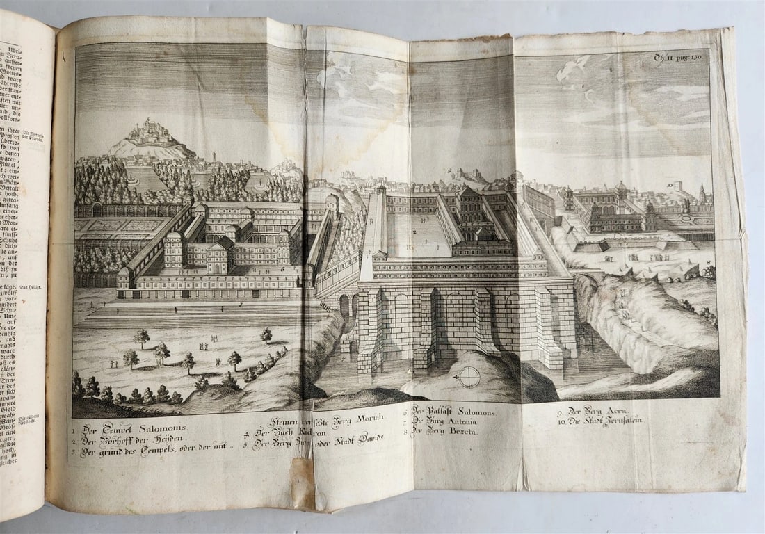 1736 JEWISH HISTORY by JOSEPHUS FLAVIUS in GERMAN antique ILLUSTRATED FOLIO - 4