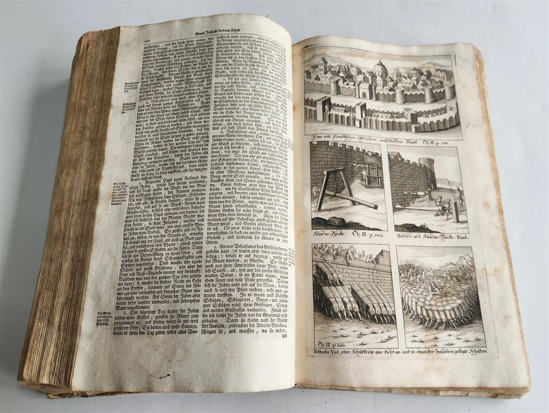 1736 JEWISH HISTORY by JOSEPHUS FLAVIUS in GERMAN antique ILLUSTRATED FOLIO - 9