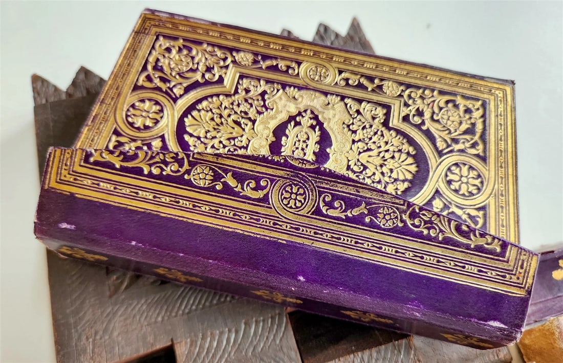 1900 OTTOMAN KORAN antique QURAN Turkish w/ WOODEN STAND & GILT SLIP CASE - 6