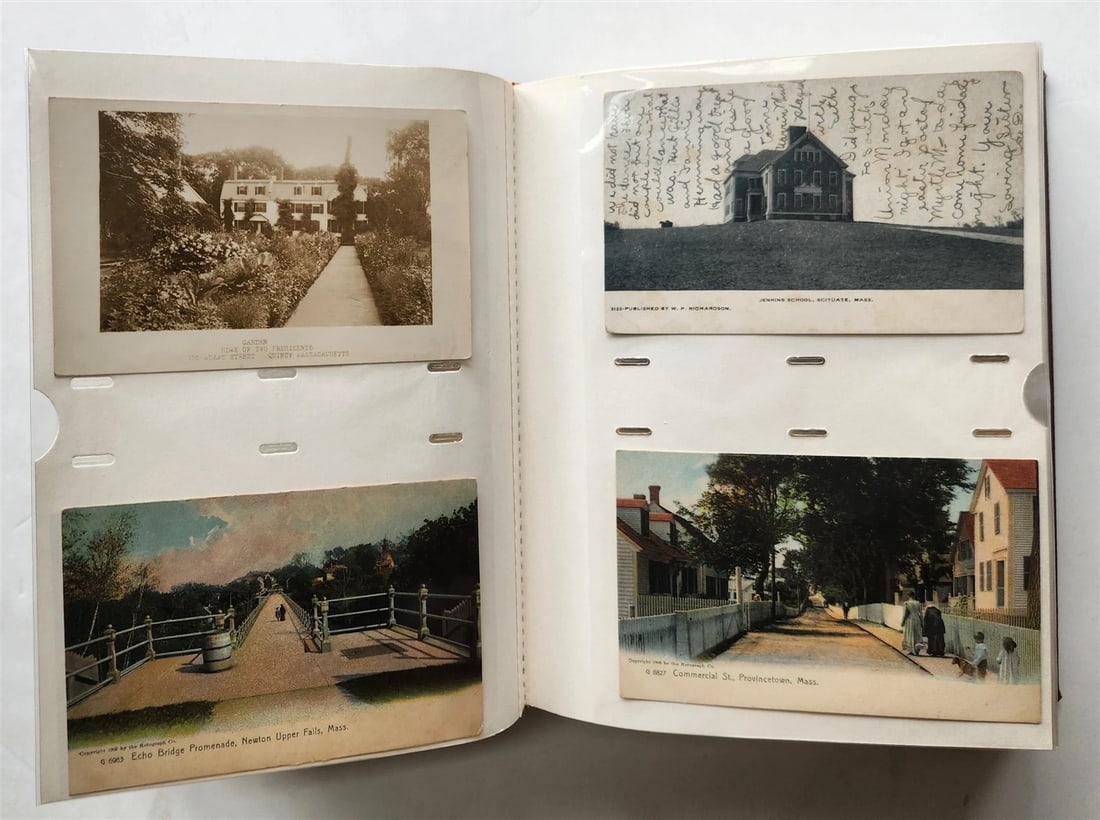MASSACHUSSETS COLLECTION of 201 ANTIQUE & VINTAGE POSTCARDS in ALBUM - 10