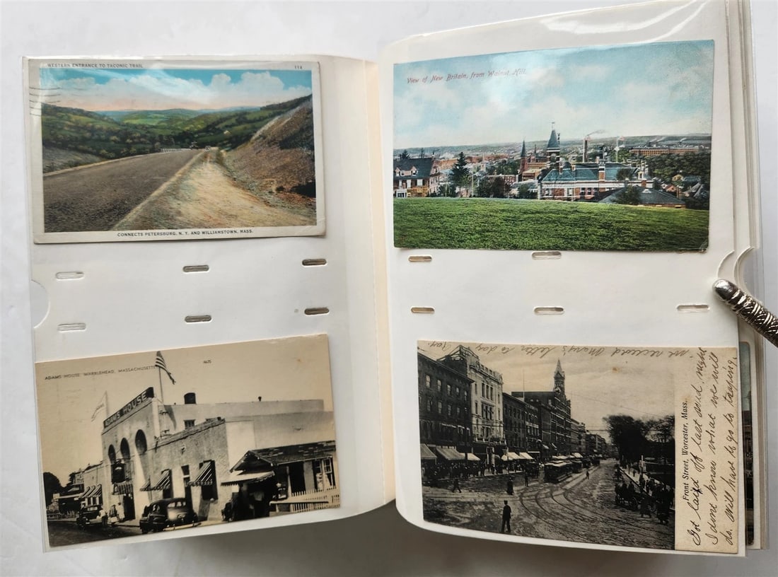 MASSACHUSSETS COLLECTION of 201 ANTIQUE & VINTAGE POSTCARDS in ALBUM - 16