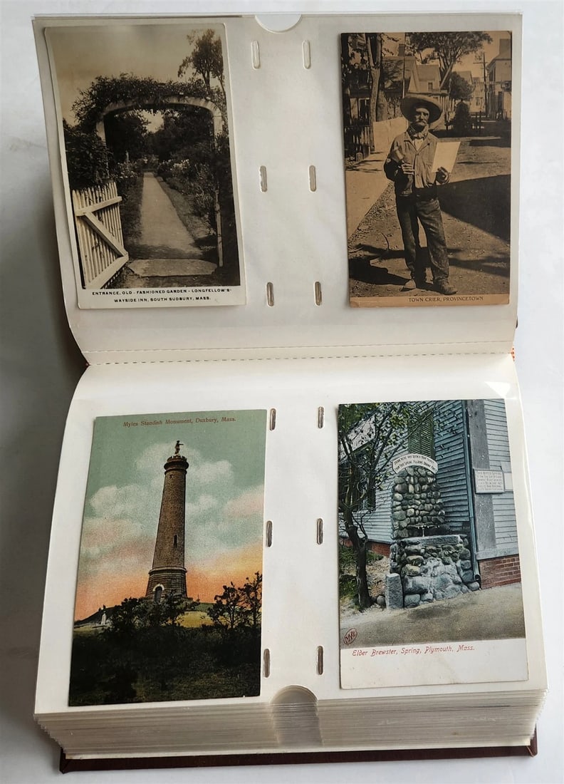MASSACHUSSETS COLLECTION of 201 ANTIQUE & VINTAGE POSTCARDS in ALBUM - 4