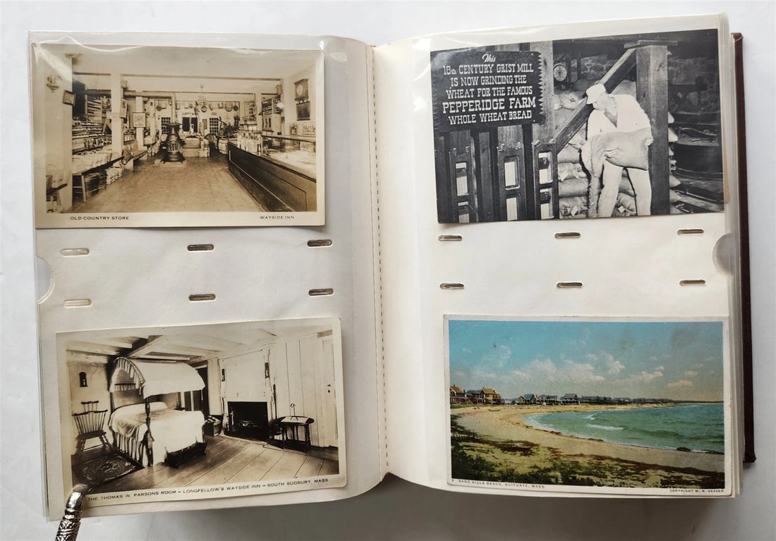 MASSACHUSSETS COLLECTION of 201 ANTIQUE & VINTAGE POSTCARDS in ALBUM - 6