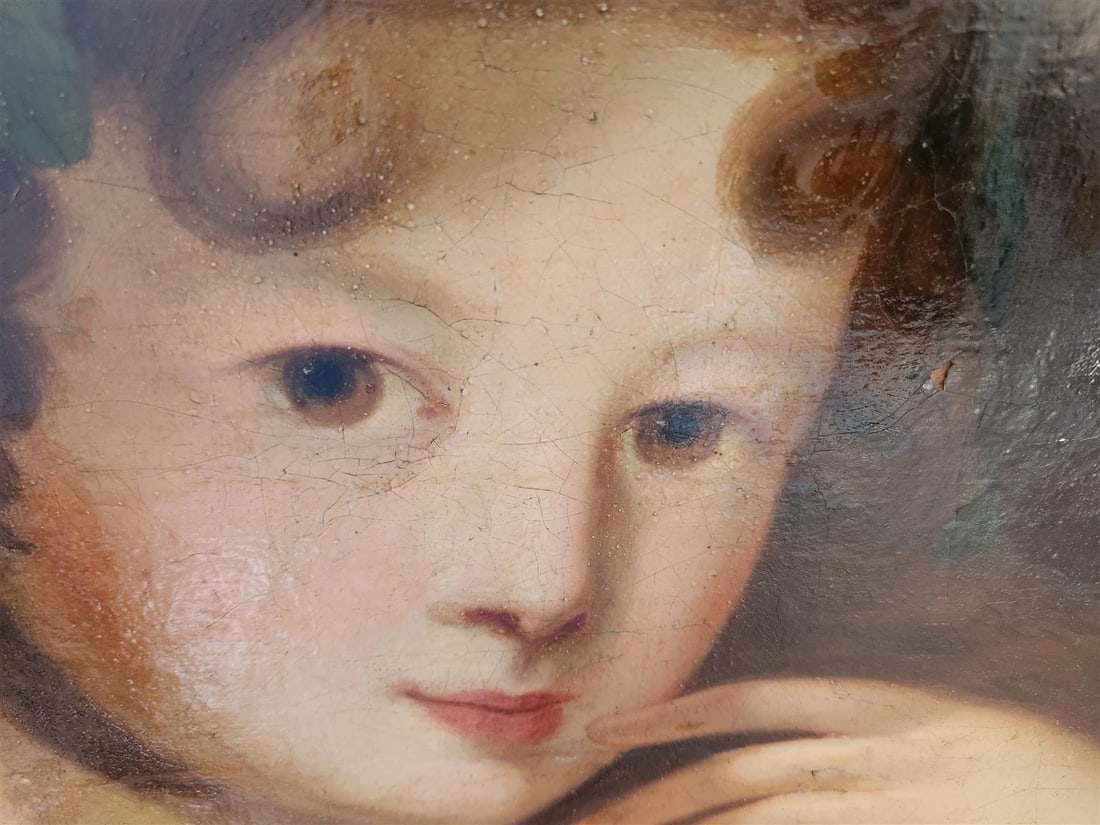 18th CENTURY OIL on CANVAS VENUS OF URBINO by FOLLOWER of TITIAN antique FRAMED - 8