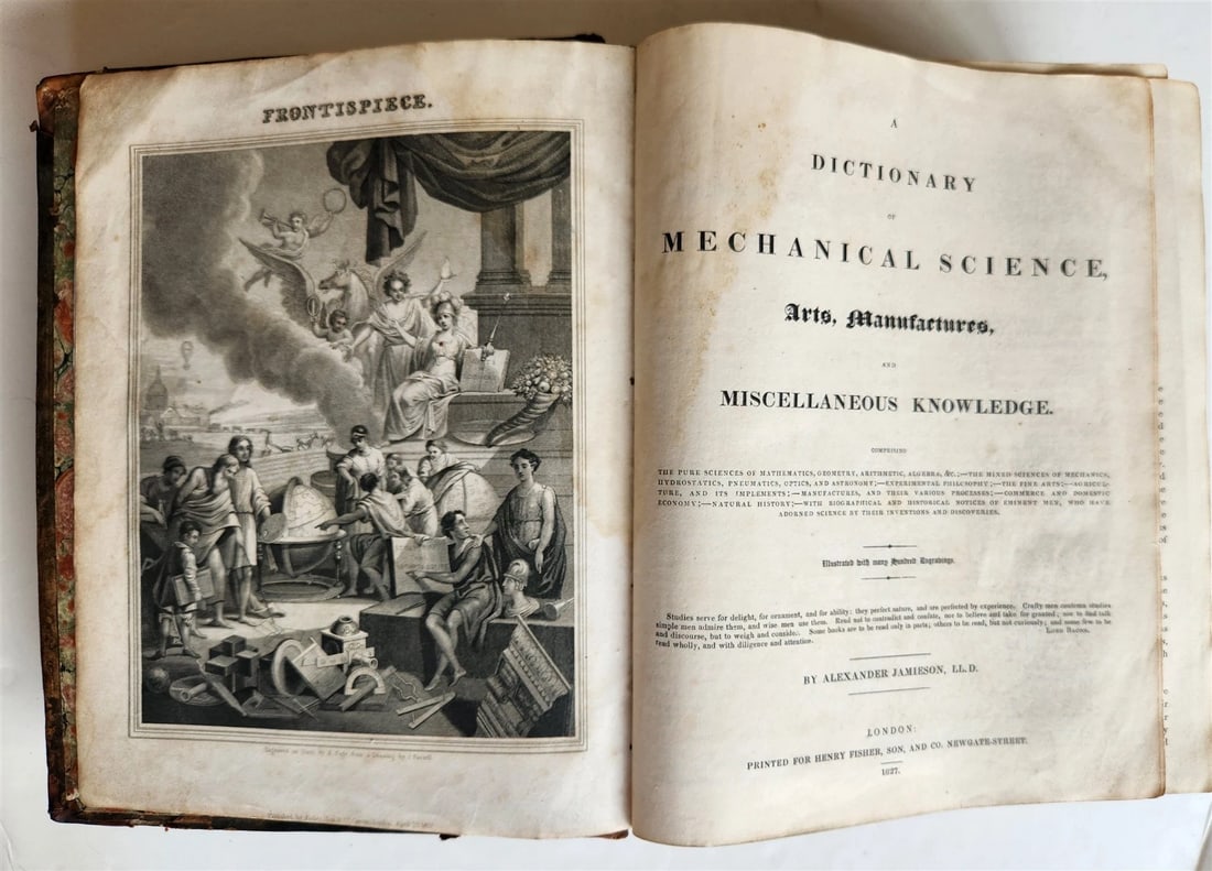 1827 DICTIONARY of MECHANICAL SCIENCE ART MANUFACTURES illustrated ANTIQUE - 2