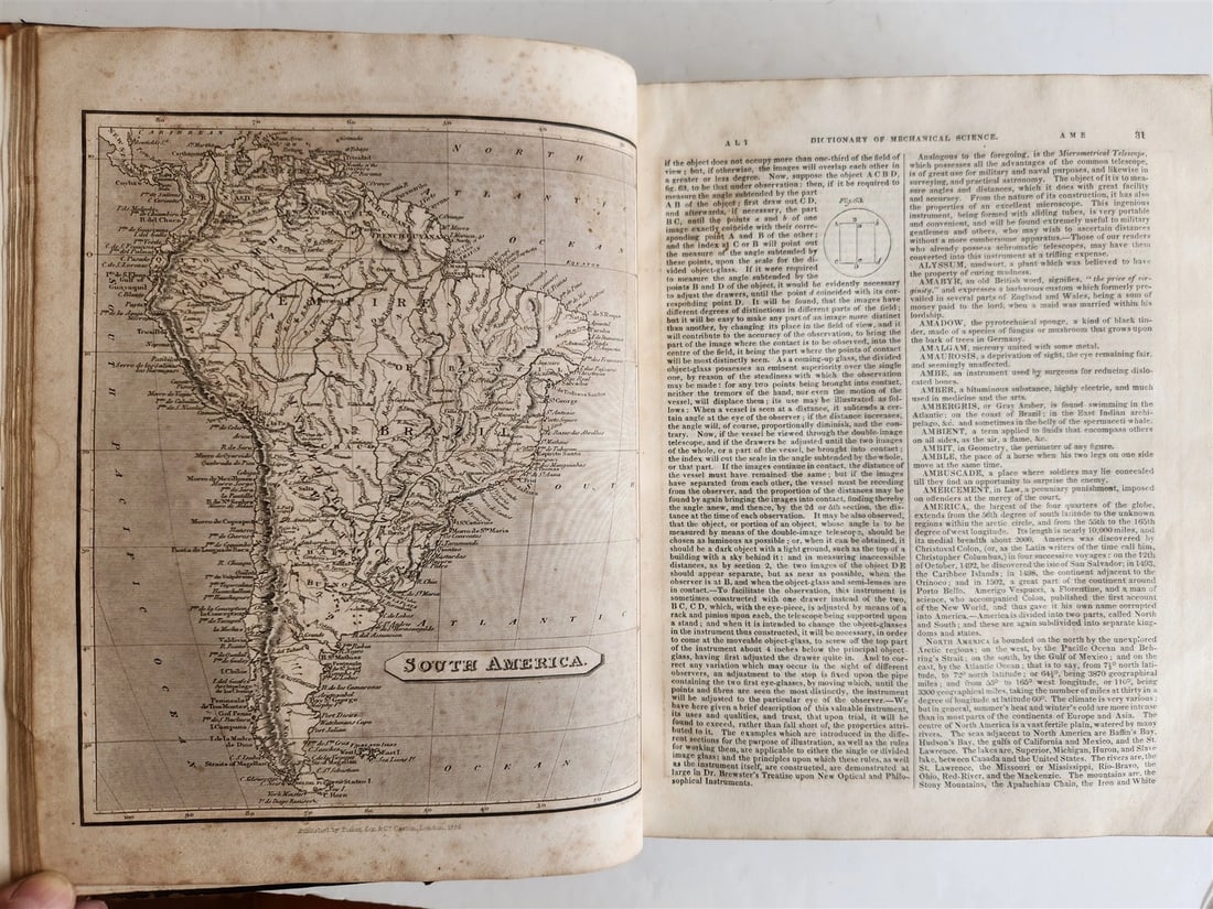 1827 DICTIONARY of MECHANICAL SCIENCE ART MANUFACTURES illustrated ANTIQUE - 8