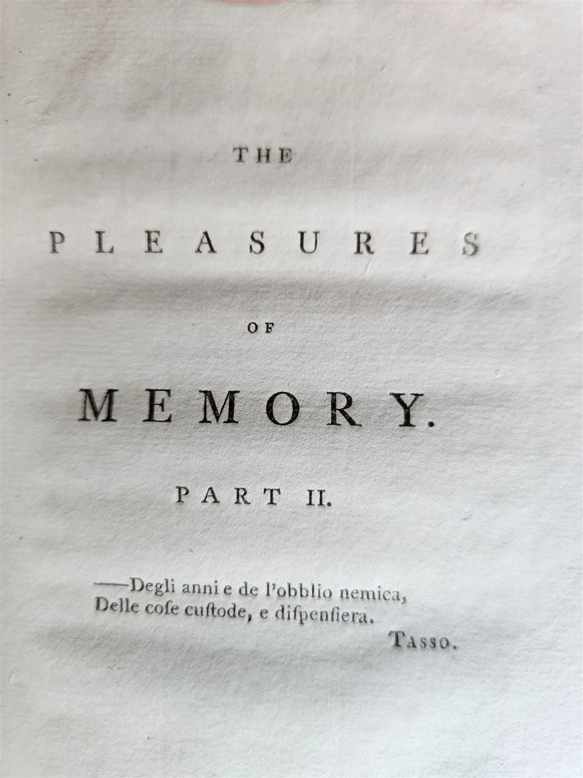 1801 PLEASURES of MEMORY & OTHER POEMS antique AMERICANA poetry ILLUSTRATED - 11