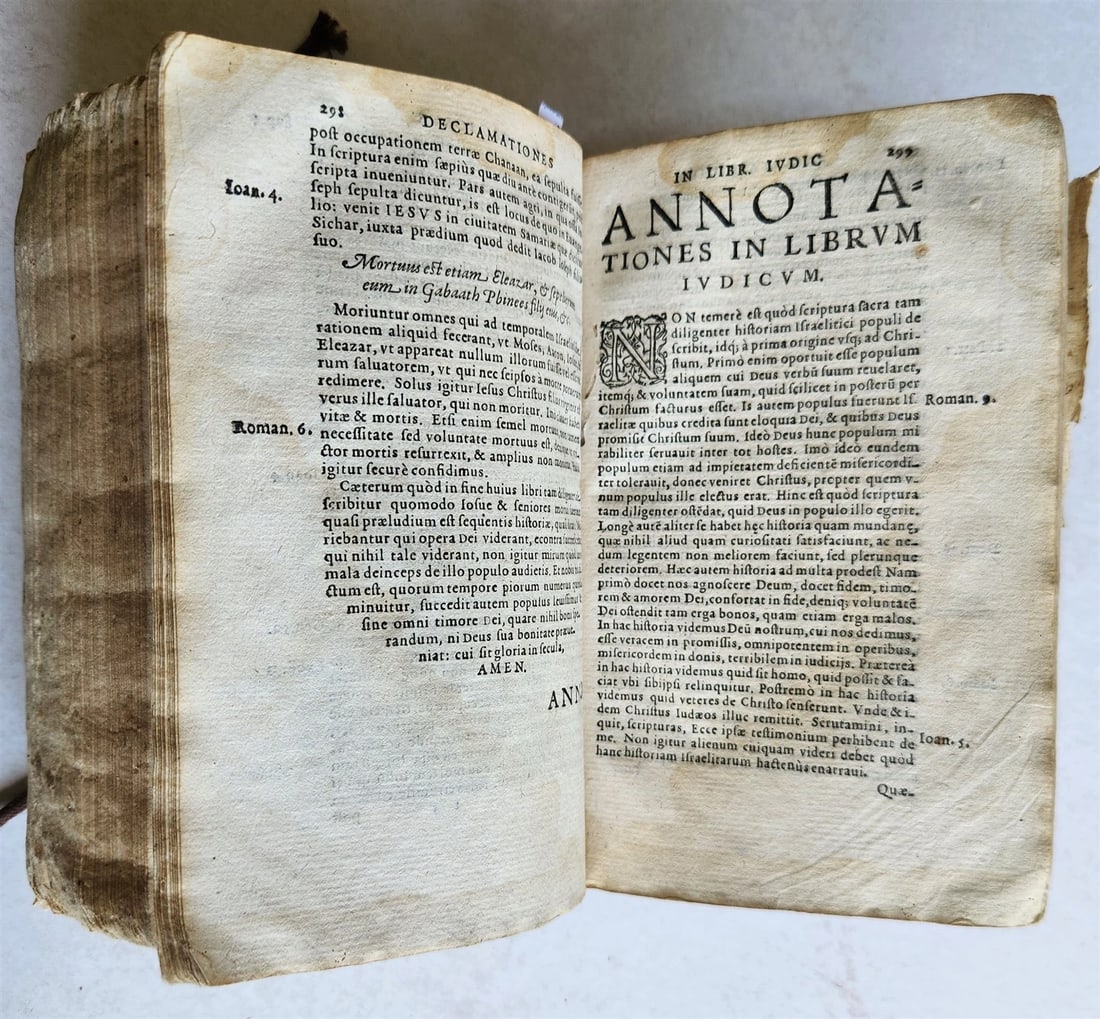 1571 BIBLE OLD TESTAMENT COMMENTARIES ANTIQUE 16th CENTURY vellum binding - 11