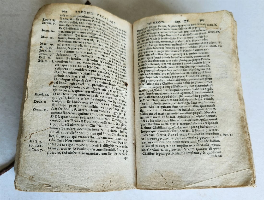 1571 BIBLE OLD TESTAMENT COMMENTARIES ANTIQUE 16th CENTURY vellum binding - 8