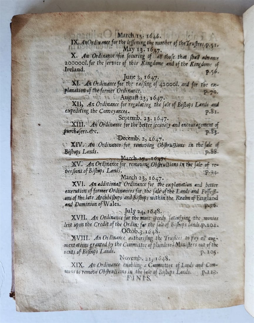 1648 ORDINANCES of the LORDS & COMMONS in PARLIAMENT antique in ENGLISH - 4