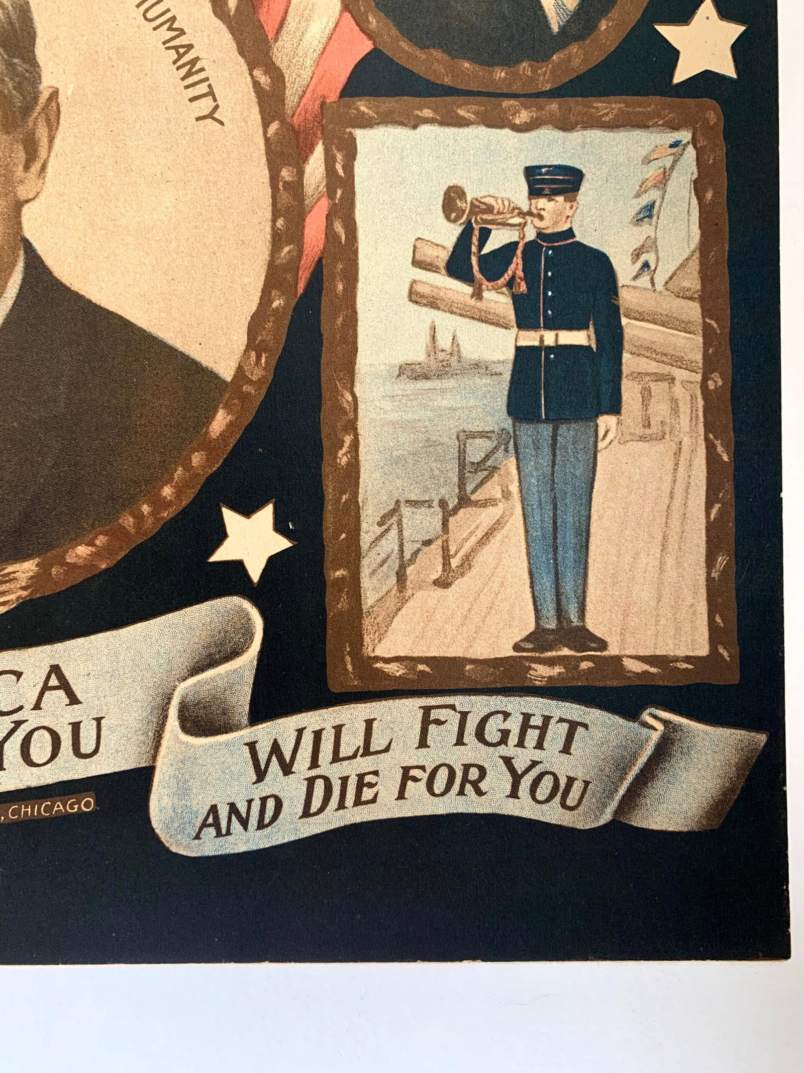 America We Love You - Wilson, Lincoln, Washington (1917) US WWI Memorial Poster LB - 3