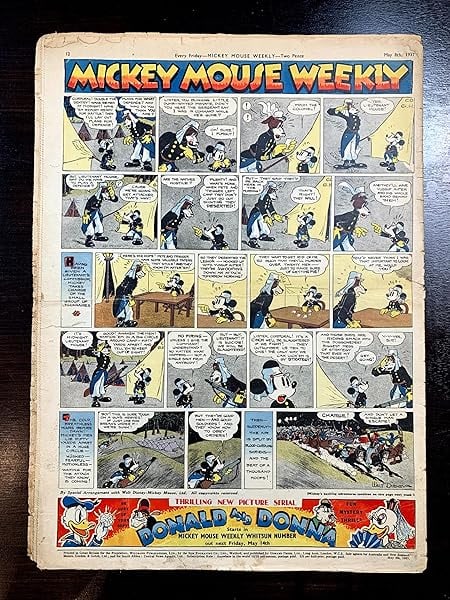 Mickey Mouse Weekly - Very Early Disney (1937) 11 X15 UK Comic Book - 2