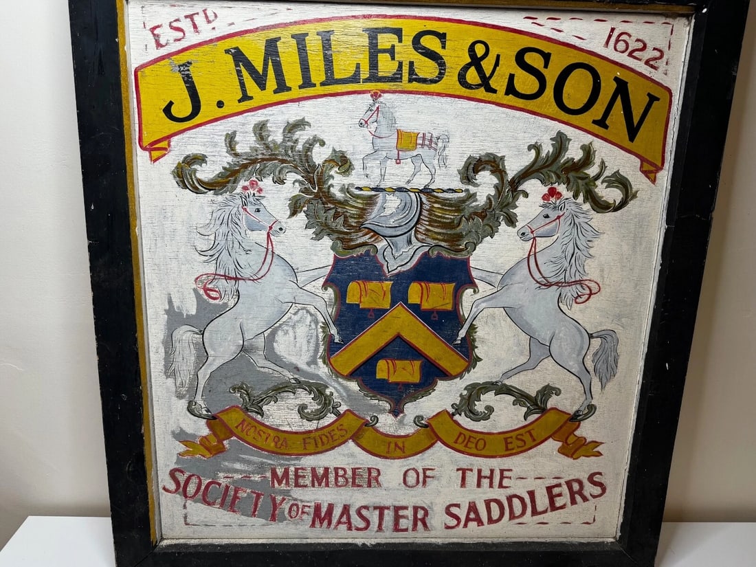 Equestrian Heraldic Trade Shop Sign J.Miles & Son-Master Saddlers-Dorchester - 3