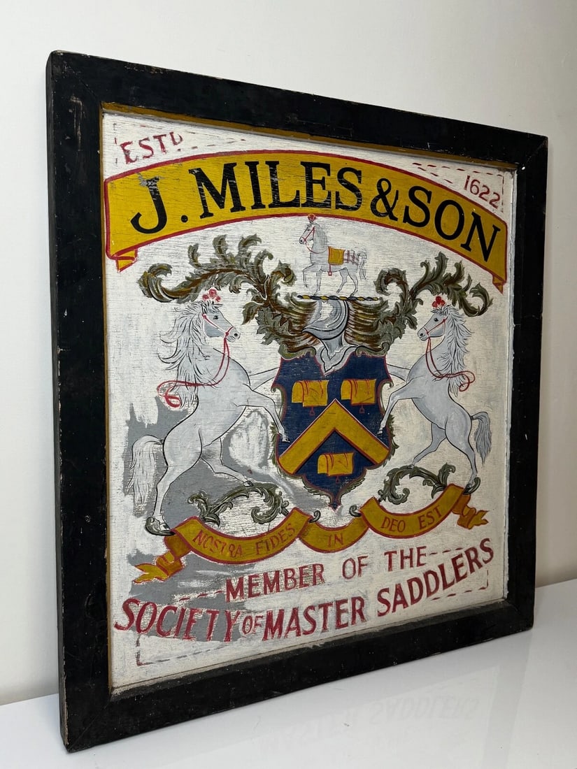 Equestrian Heraldic Trade Shop Sign J.Miles & Son-Master Saddlers-Dorchester - 4