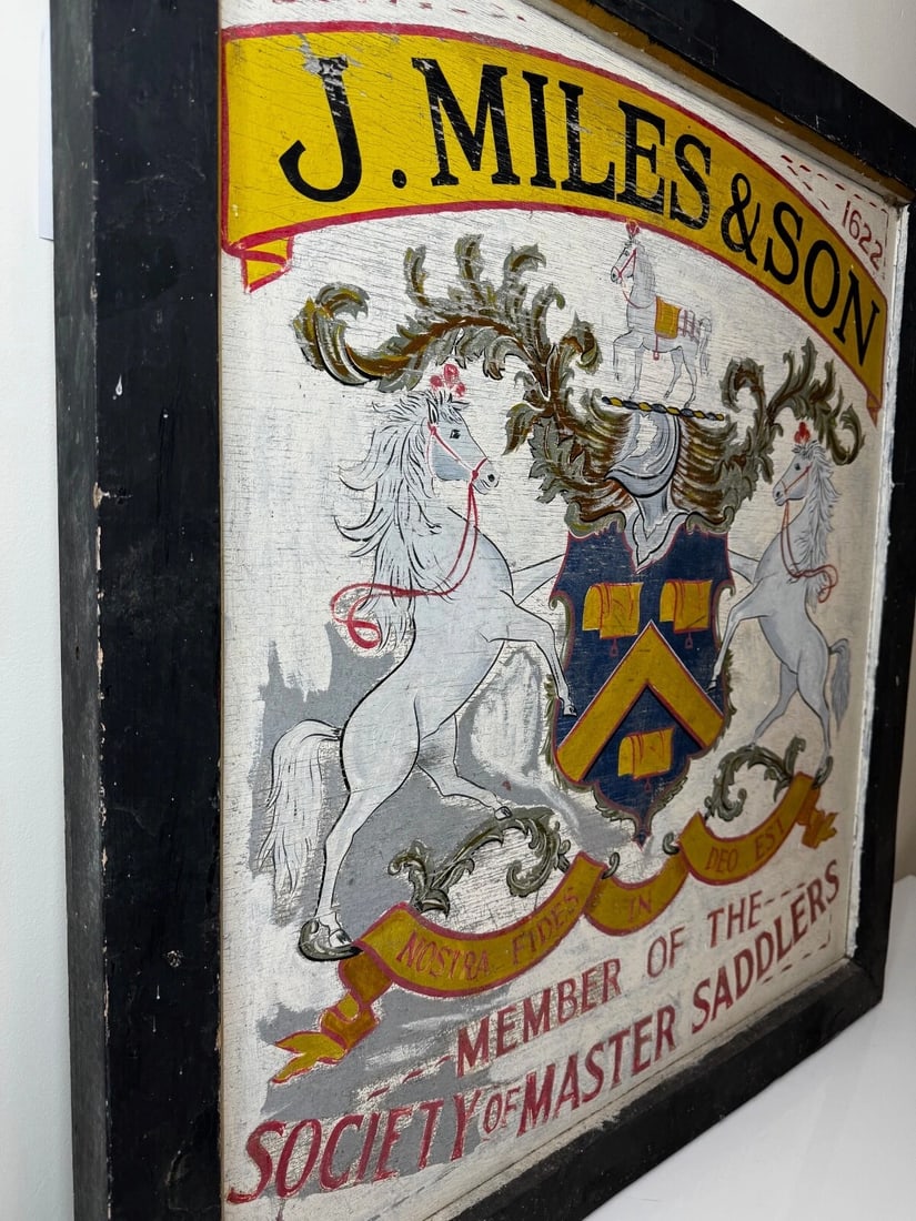 Equestrian Heraldic Trade Shop Sign J.Miles & Son-Master Saddlers-Dorchester - 5