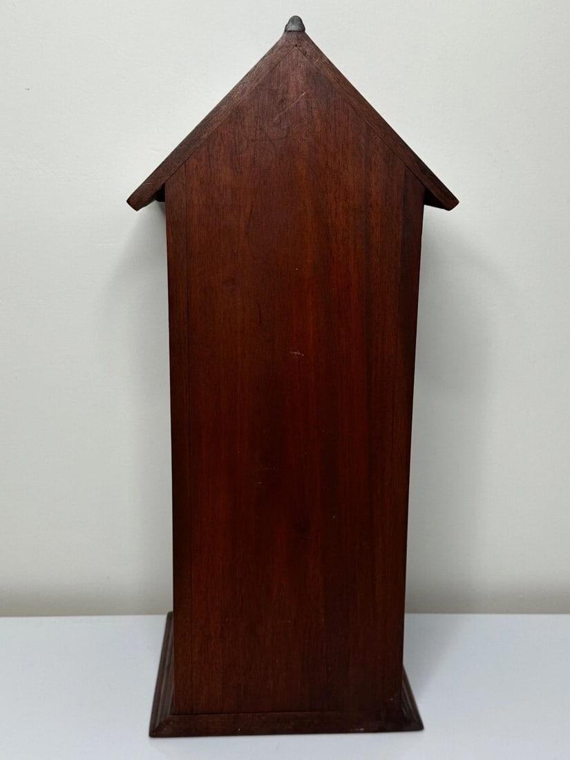 Arts & Crafts–Influenced Mahogany Palace Sentry Indoor Post Box Cabinet & Key - 13