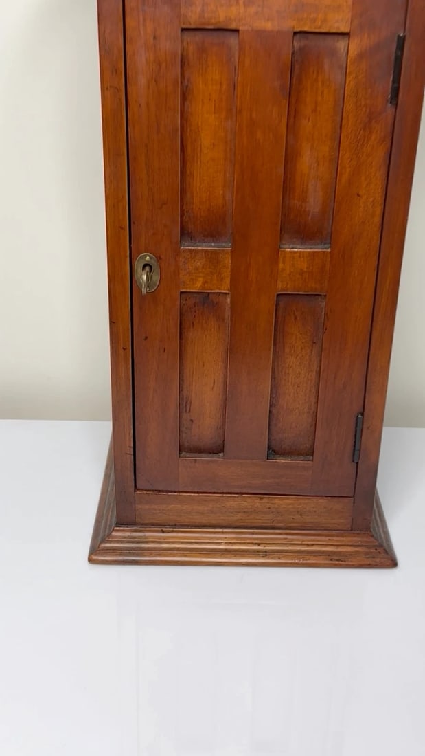 Arts & Crafts–Influenced Mahogany Palace Sentry Indoor Post Box Cabinet & Key - 2