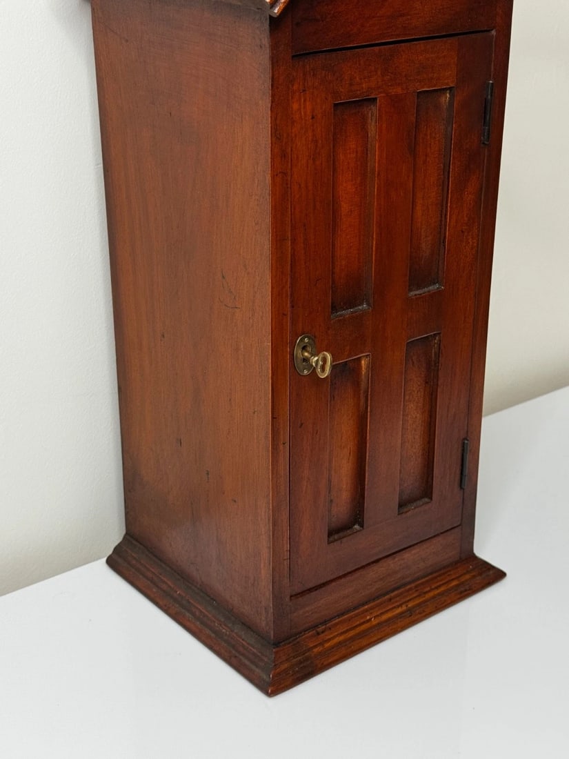 Arts & Crafts–Influenced Mahogany Palace Sentry Indoor Post Box Cabinet & Key - 5