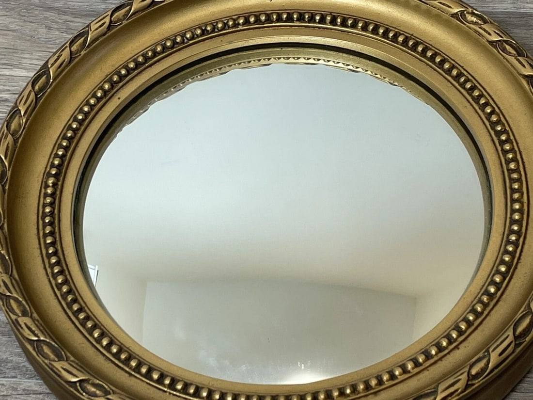 Beautiful Small Rare E Gomme English Gilt Eagle Crown Convex Wall Mirror c1950s - 10