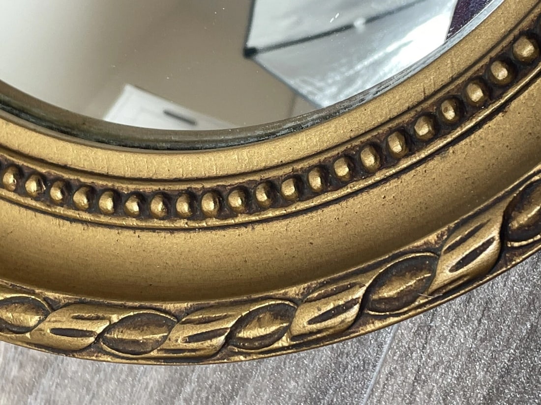 Beautiful Small Rare E Gomme English Gilt Eagle Crown Convex Wall Mirror c1950s - 11