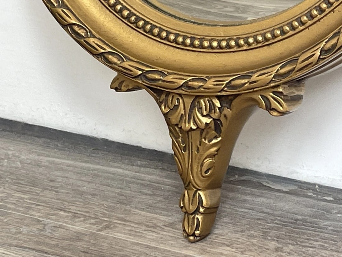 Beautiful Small Rare E Gomme English Gilt Eagle Crown Convex Wall Mirror c1950s - 9