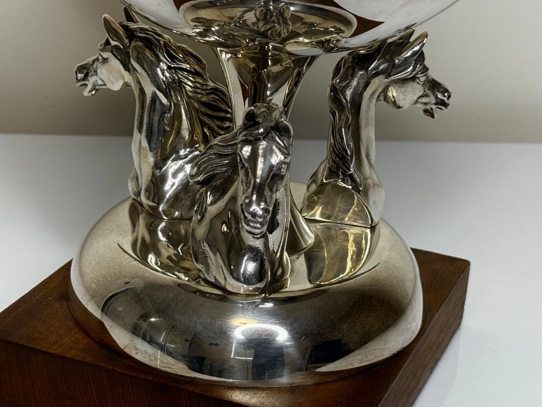 French Silver Plate Equestrian Horse Trophy Style Of Cadre Noir de Saumur - 10