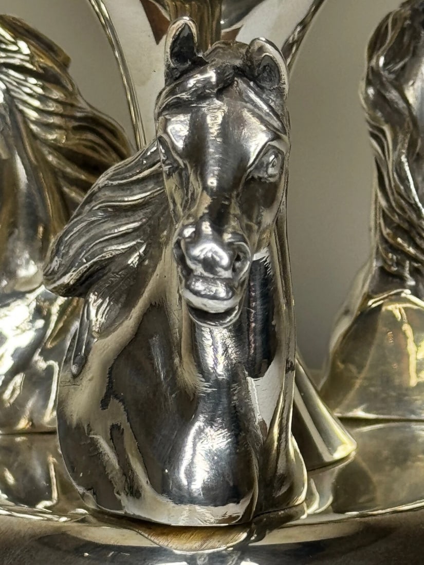 French Silver Plate Equestrian Horse Trophy Style Of Cadre Noir de Saumur - 14