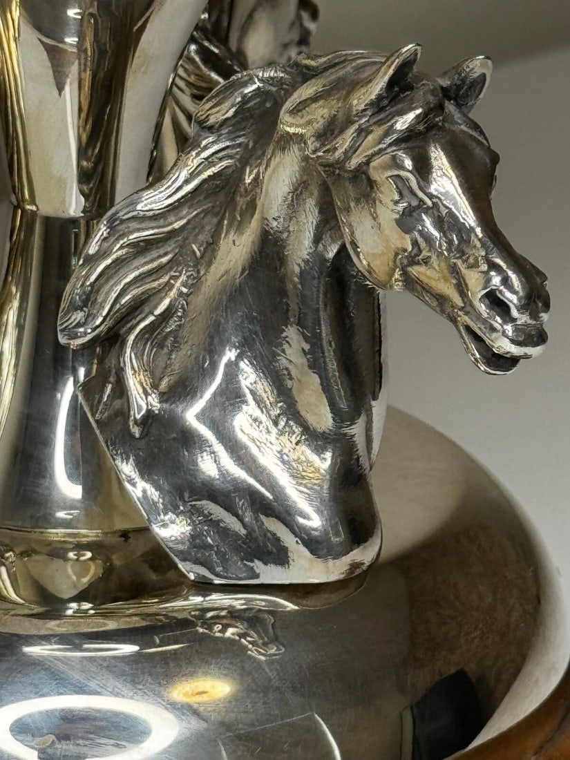 French Silver Plate Equestrian Horse Trophy Style Of Cadre Noir de Saumur - 15