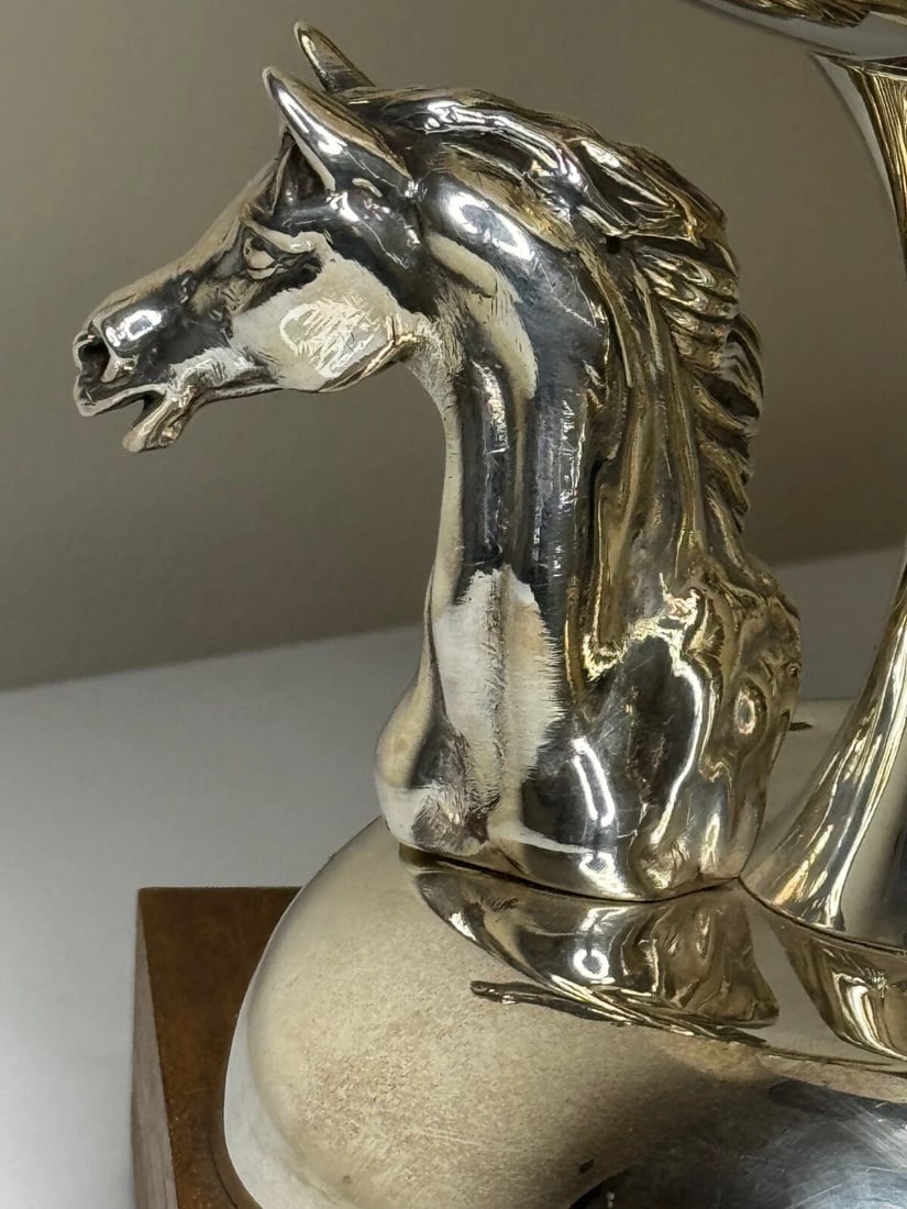 French Silver Plate Equestrian Horse Trophy Style Of Cadre Noir de Saumur - 16