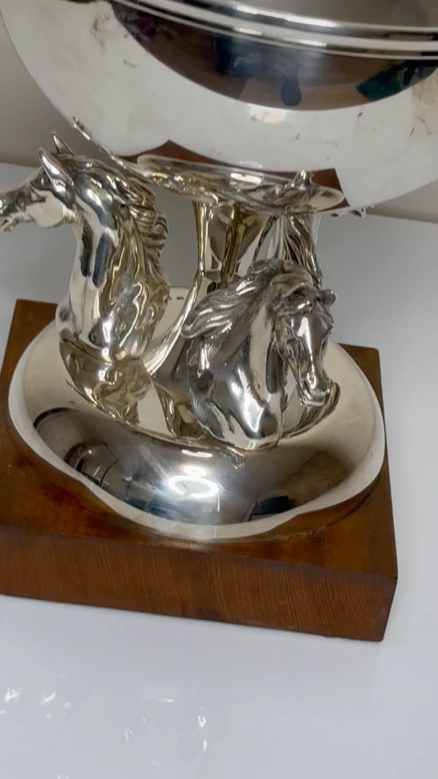 French Silver Plate Equestrian Horse Trophy Style Of Cadre Noir de Saumur - 2