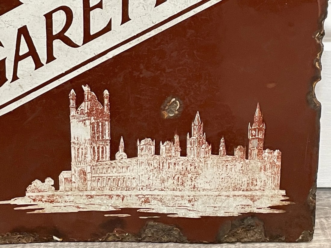 Early 20th Century Double Sided Enamel Westminster Virginia Cigarettes Wall Sign - 4
