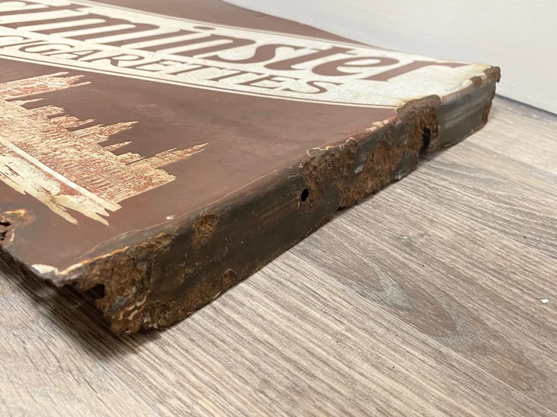 Early 20th Century Double Sided Enamel Westminster Virginia Cigarettes Wall Sign - 9