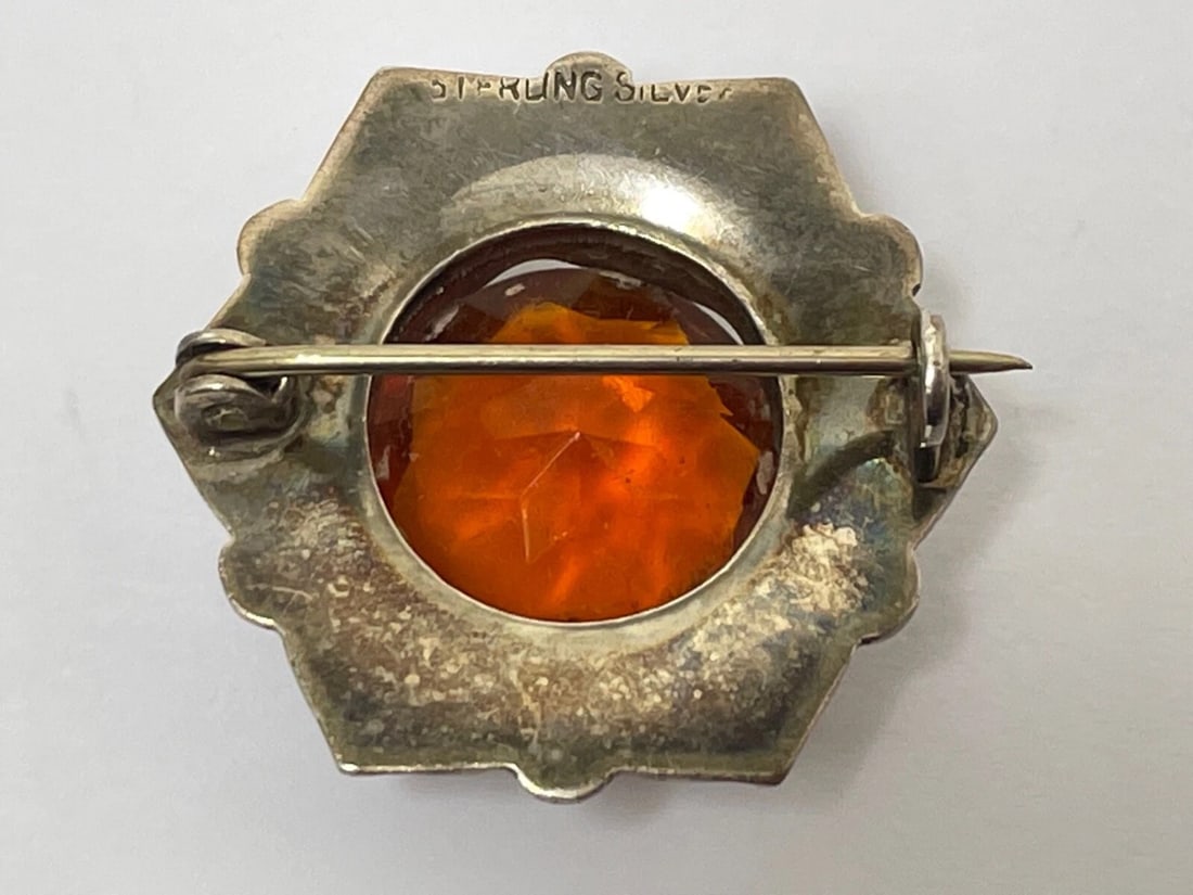 Scottish Art Deco Sterling Silver Agate Pebble Brooch Manner Of Ward Brothers - 7