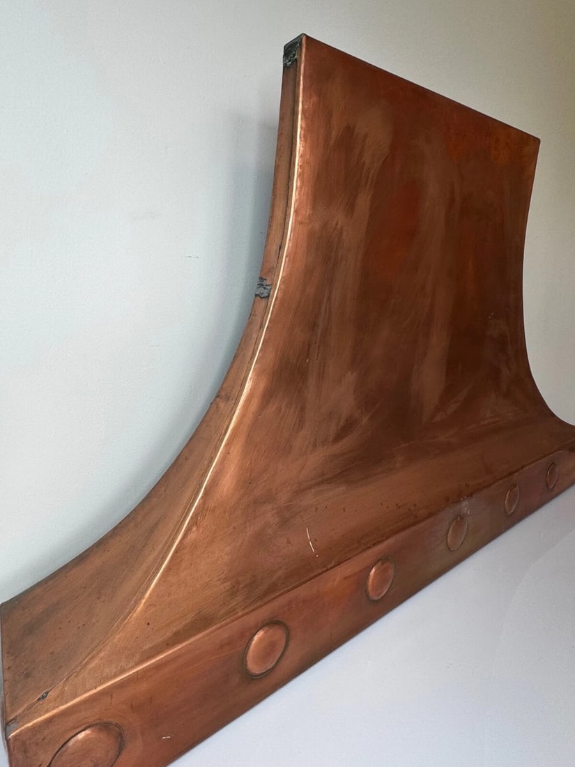 Grand Georgian Revival Copper Fireplace Hood Canopy Hand-Hammered Masterpiece - 10