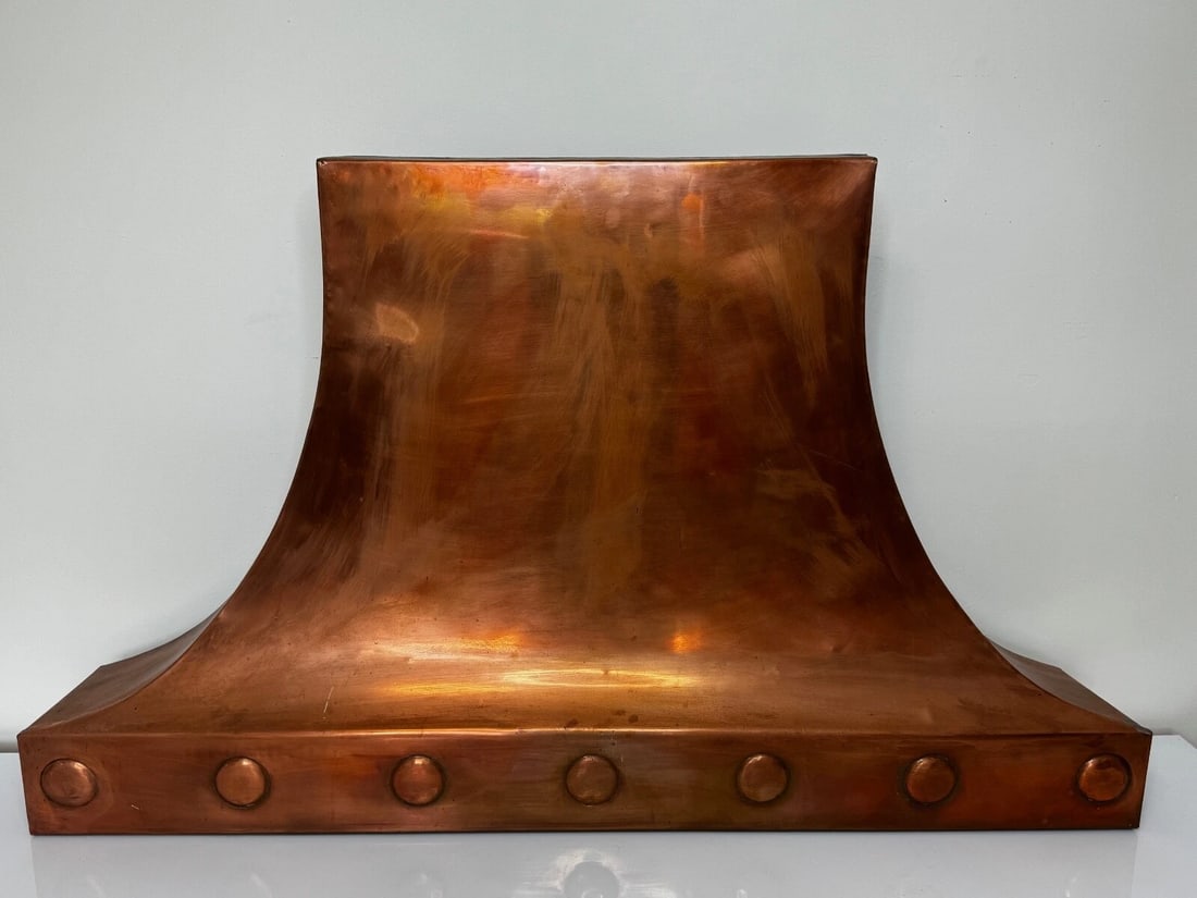 Grand Georgian Revival Copper Fireplace Hood Canopy Hand-Hammered Masterpiece - 11