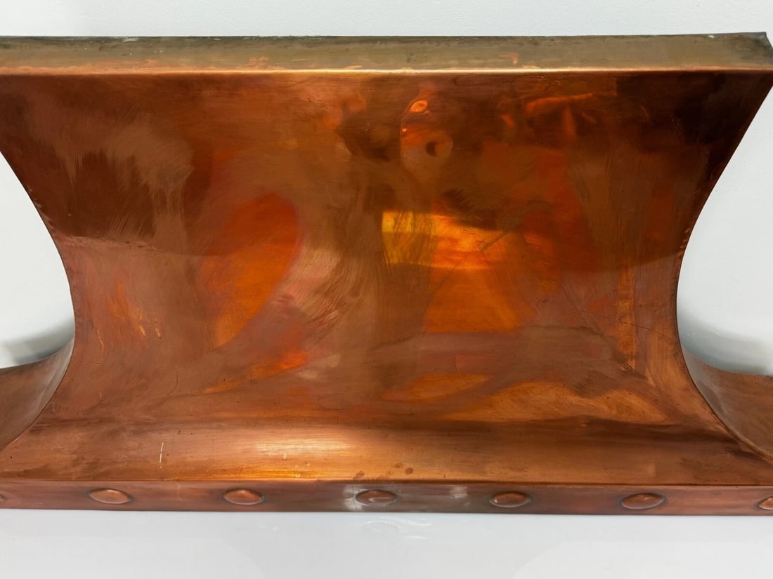 Grand Georgian Revival Copper Fireplace Hood Canopy Hand-Hammered Masterpiece - 13